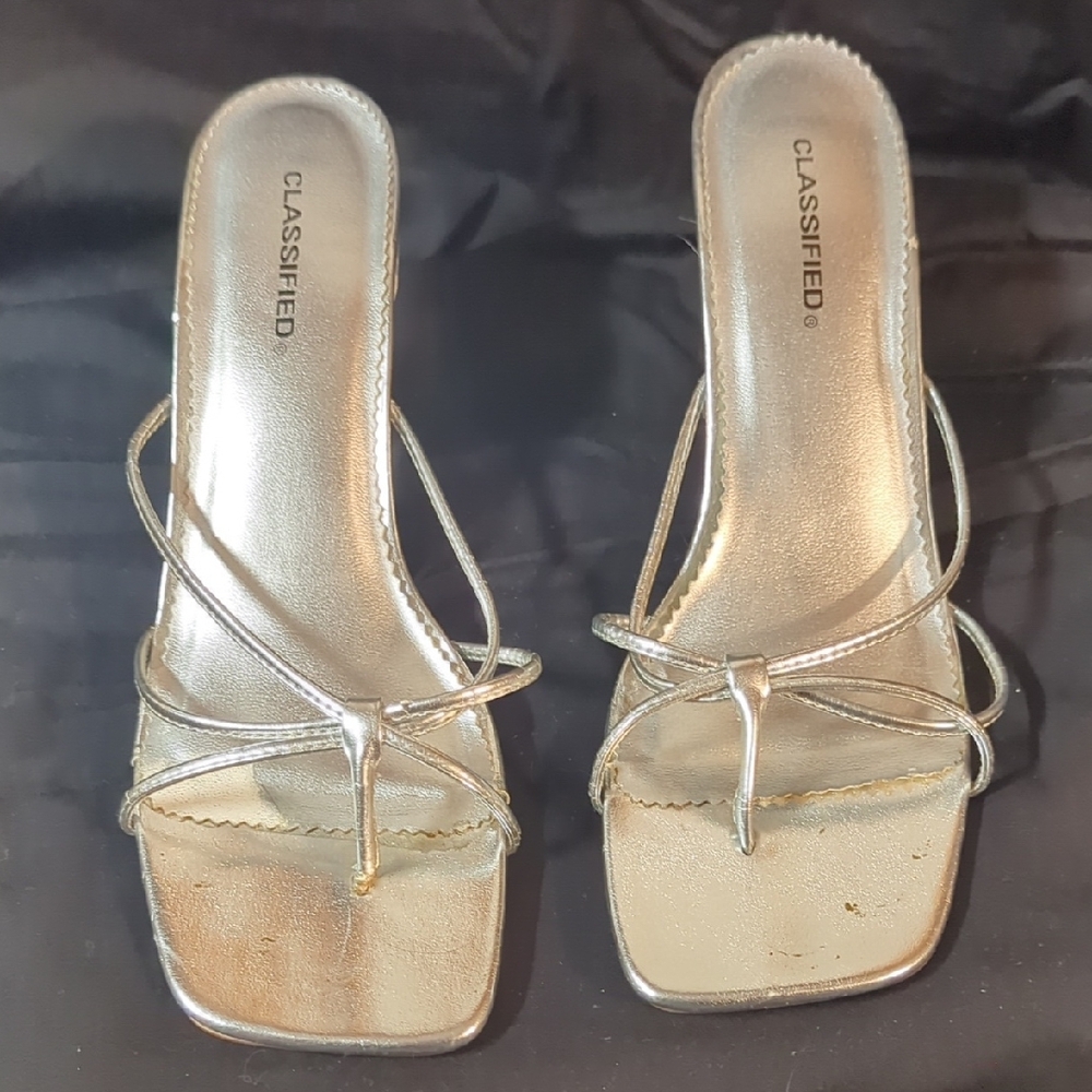 Classified Women's Silver Strappy Heels